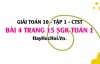 Giải bài 4 trang 15 Toán 10 tập 1 SGK Chân trời sáng tạo